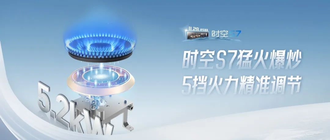 尖端性能旗艦，行業(yè)5大引領(lǐng) | 時空S7一鍵猛火爆炒，5擋火力精準(zhǔn)調(diào)節(jié)